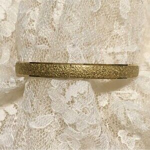 Vintage Monet Bangle Bracelet Gold tone Textured marked S inside